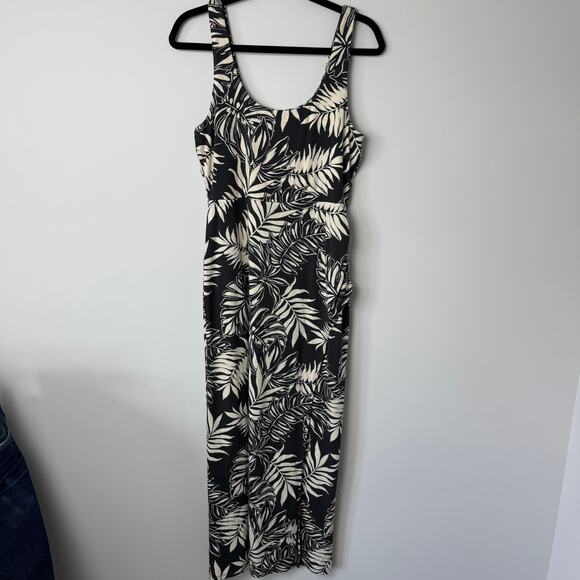 Z Supply Black and Cream Sleeveless Palm Print Sundress size M - Picture 1 of 9